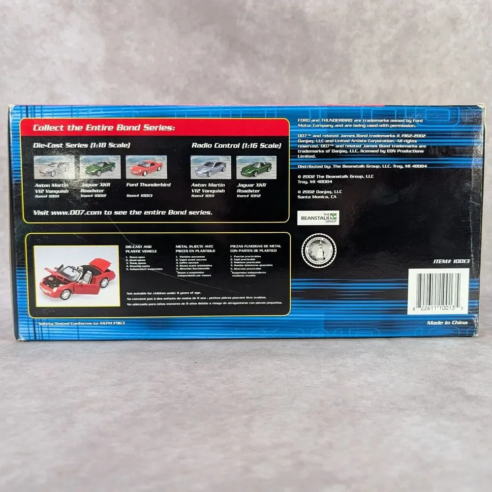 James Bond 007 Die Another Day Ford Thunderbird Coral 1:18 Beanstalk 10013 Box
